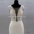 Fashion Deep V Neck Beautiful Flower Lace Pattern Sexy Tulle Backless Wedding Dress Bridal Gowns